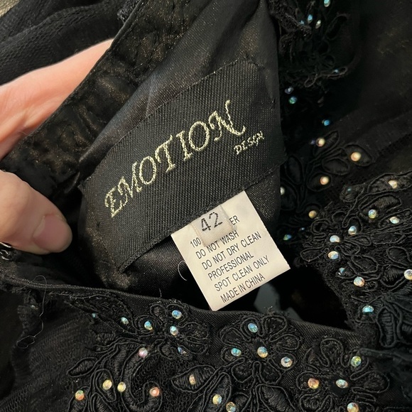 EMOTION Two Piece Cropped Black Mesh Glam Lace Tutu Mini Prom Punk Dress Outfit - Picture 13 of 14